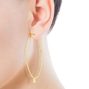 TOUS Bear hoop gold earring.